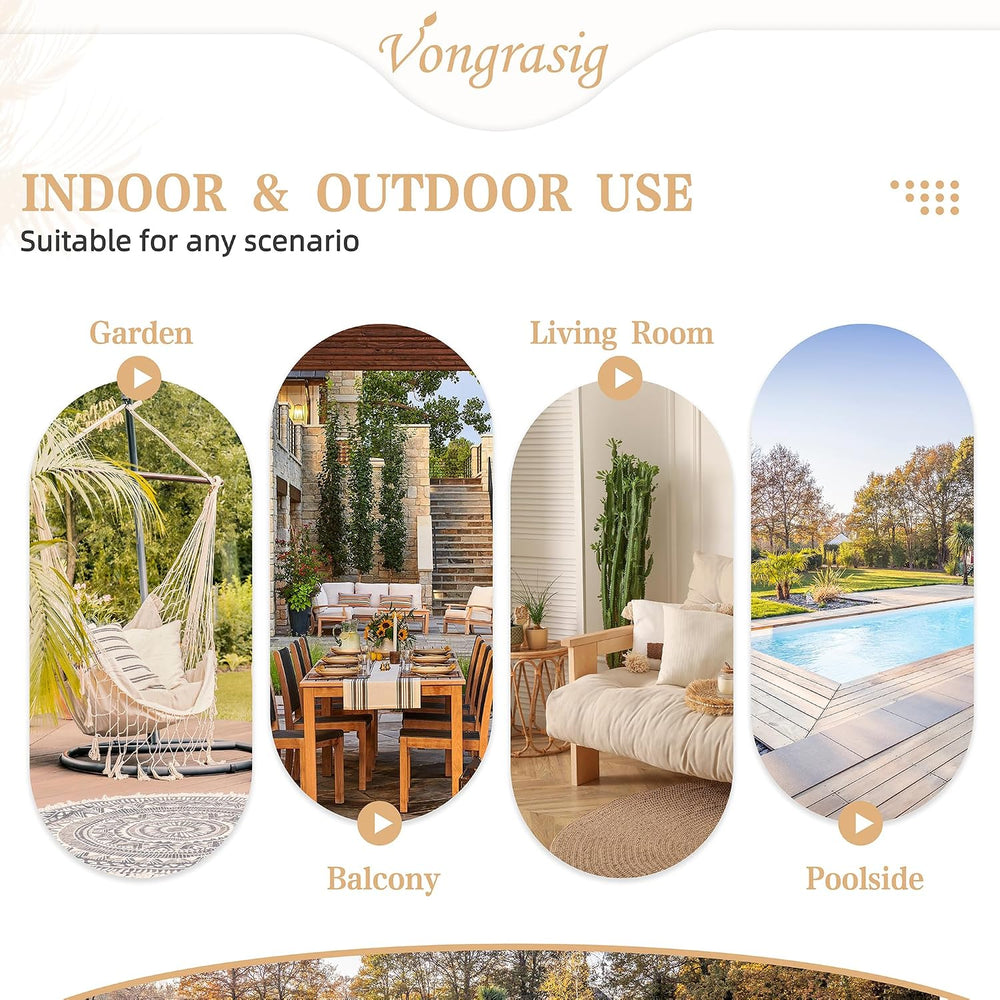 Vongrasig Outdoor Wicker Egg Chair PE Rattan Chair with Cushion, Oversized Pa...