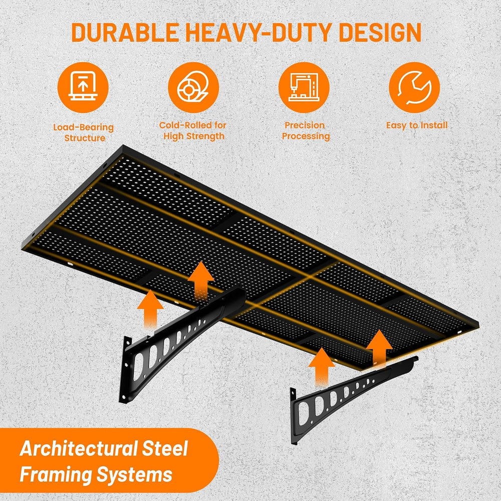 4-Pack 1.5x4ft Wall Storage Shelves, 1000 Lbs Garage Wall Shelf, Heavy Duty F...