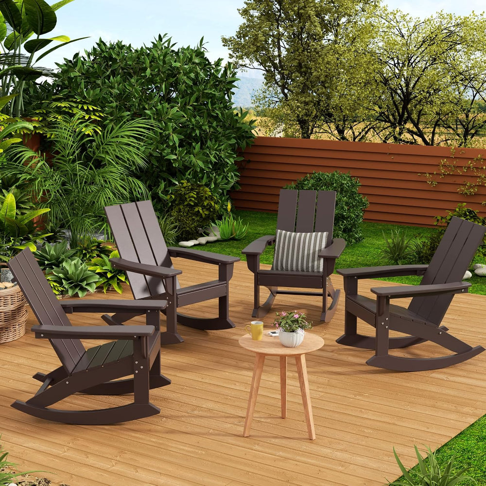 WestinTrends Ashore Patio Rocking Chairs Set of 2, All Weather Poly Lumber Pl...