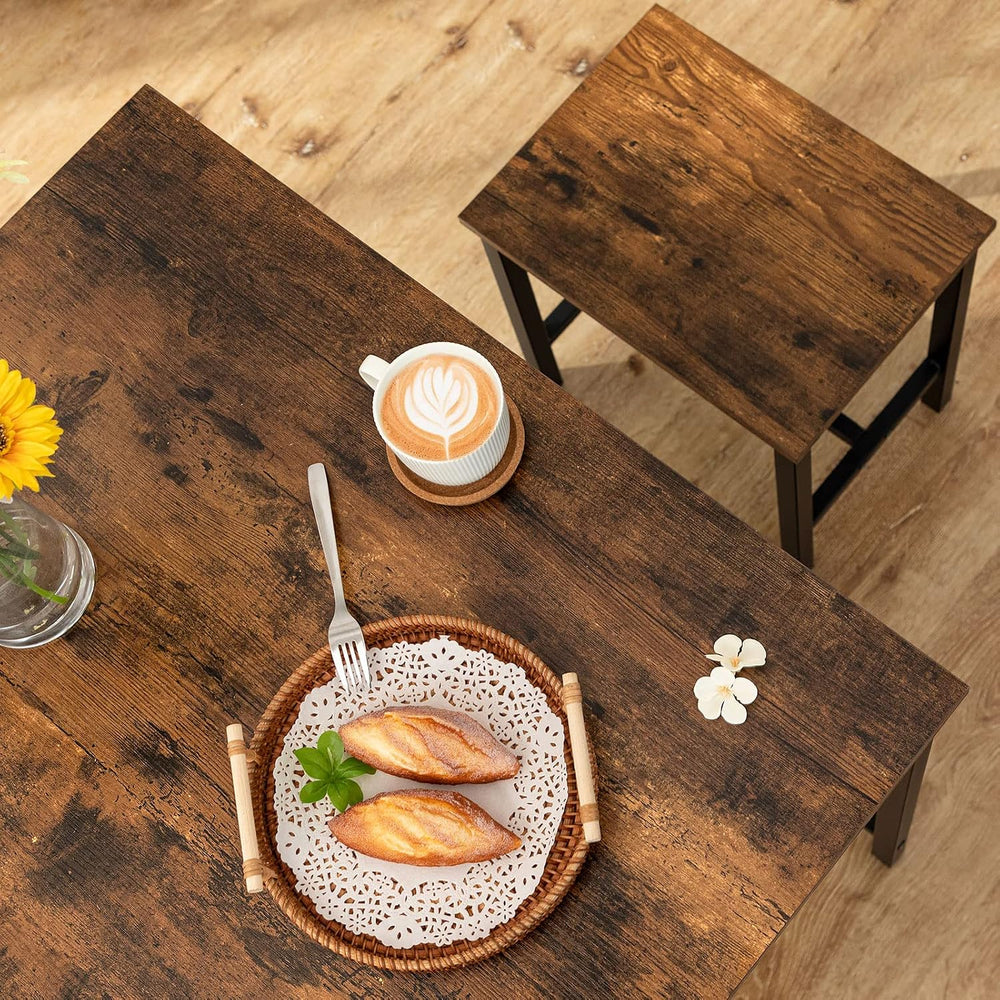 HOOBRO 3-Piece Industrial Dining Table Set, Kitchen Table, Space Saving Dinet...