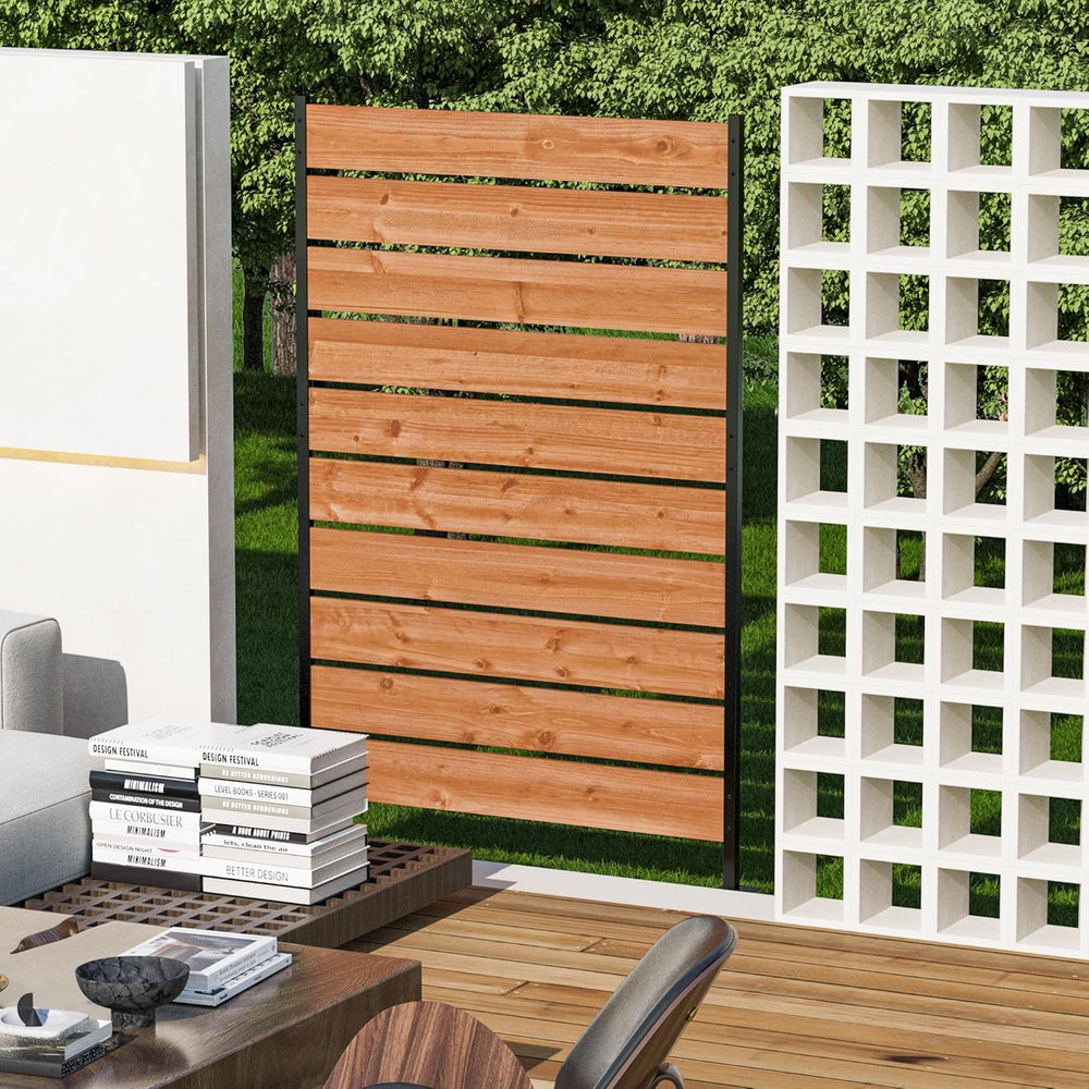 Modern Shade 5x3 Privacy Fence Panels, Cedar Wood Privacy Screen for Patio