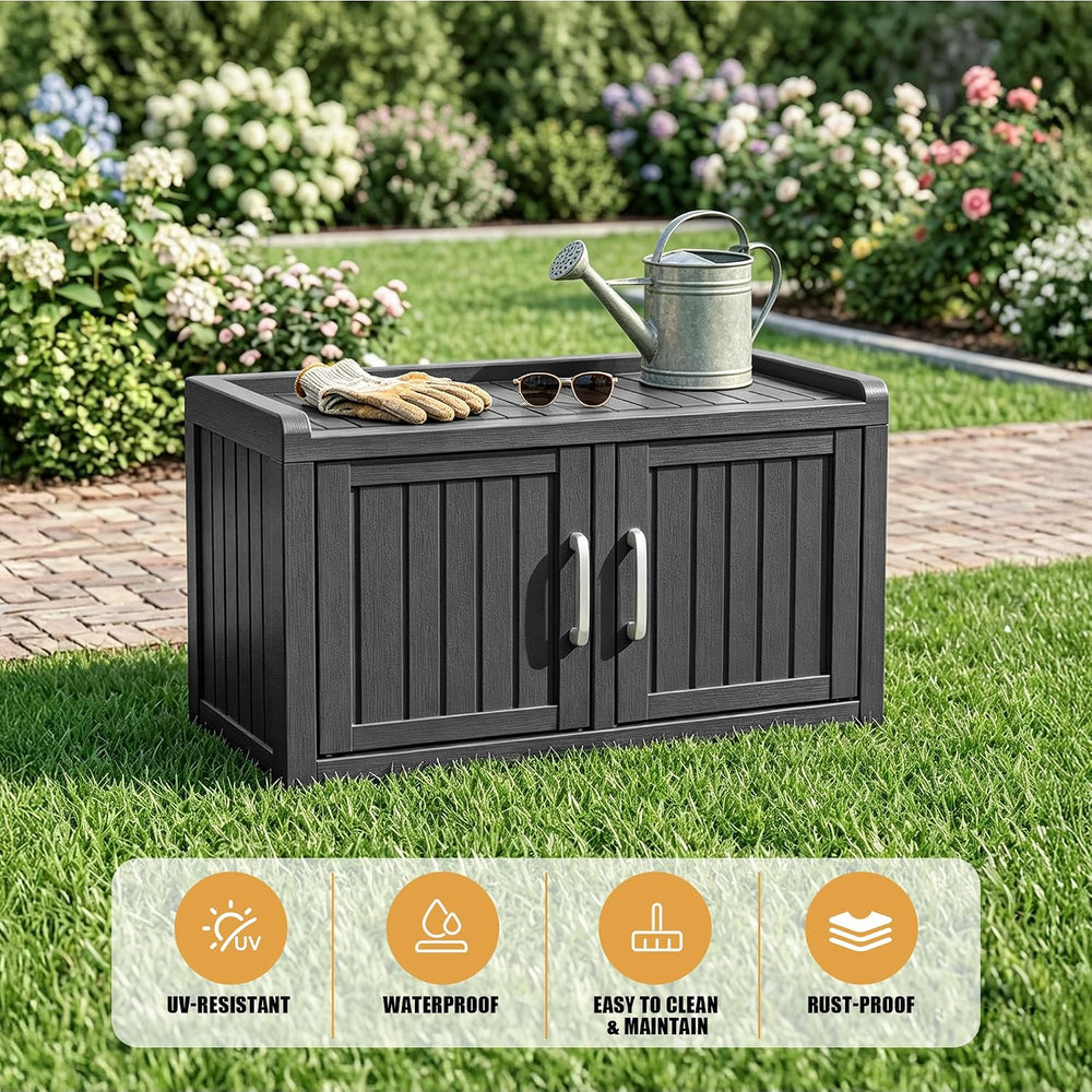EFU Shoe Bench with Storage, Shoe Cabinet Waterproof, Storage Bench Outdoor