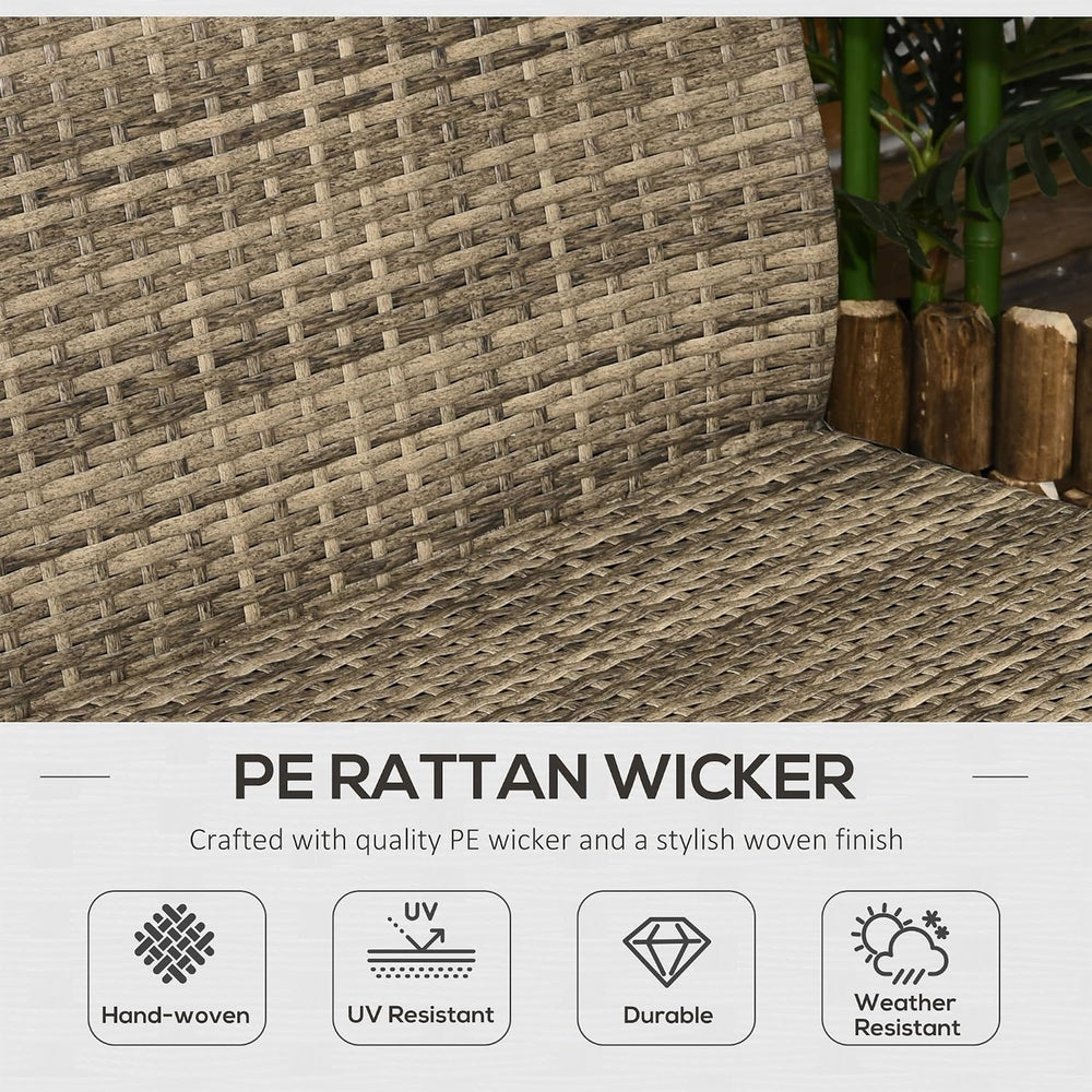 Outsunny 4 Piece Wicker Patio Furniture Set with 2 Rocking Chairs, Loveseat S...