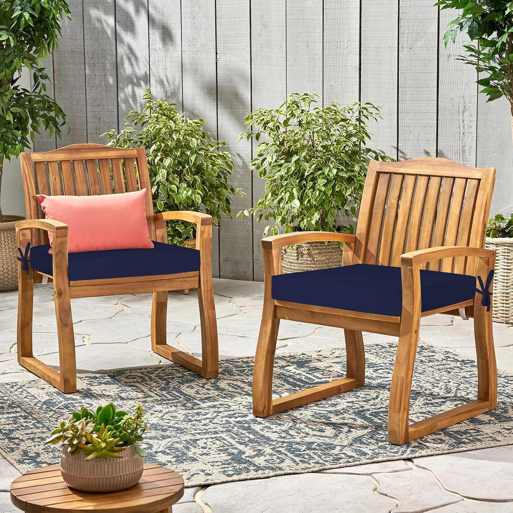 Outdoor Chair Cushions, Removable Covers, Navy, 24 x 24