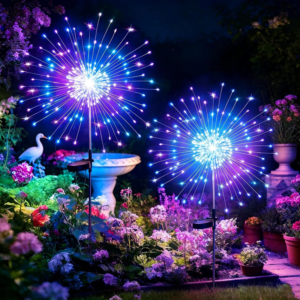 HPUFKOT Solar Garden Lights Outdoor,Waterproof Garden, 2PC 200 LED Twinkling ...