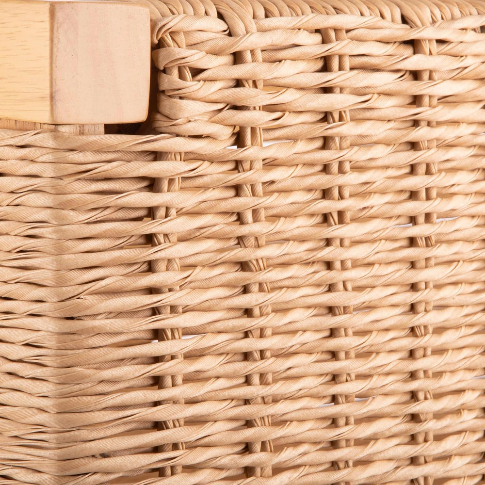 Alaterre Newport Solid Wood Entryway Bench with Woven Rope Seat, Light