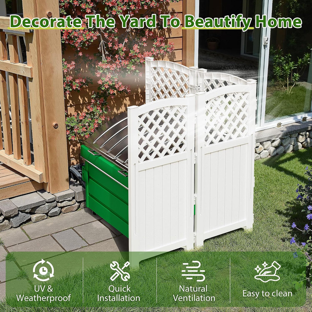 Devoko Resin Outdoor Privacy Fence, 4 Privacy Screen Panels