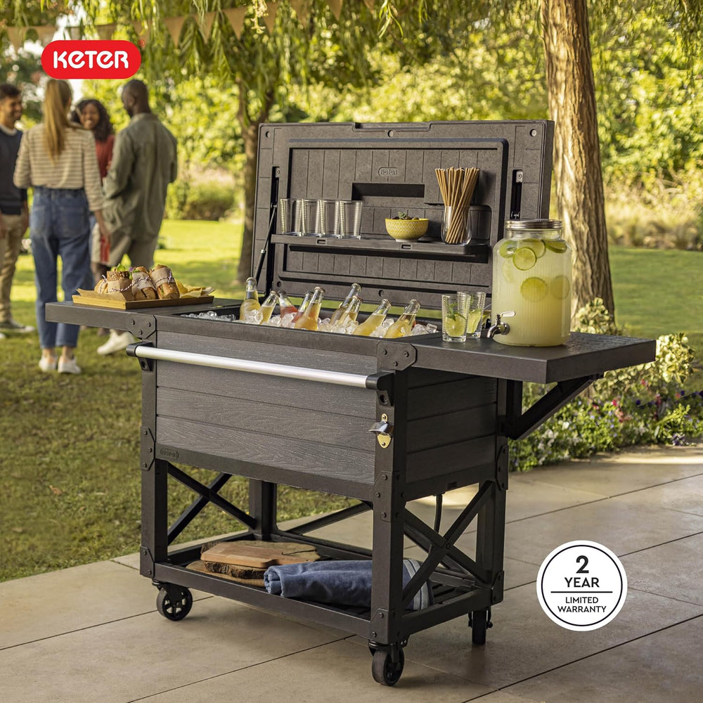Keter 89.8 Qt Portable Outdoor Patio Cooling Chest, Graphite