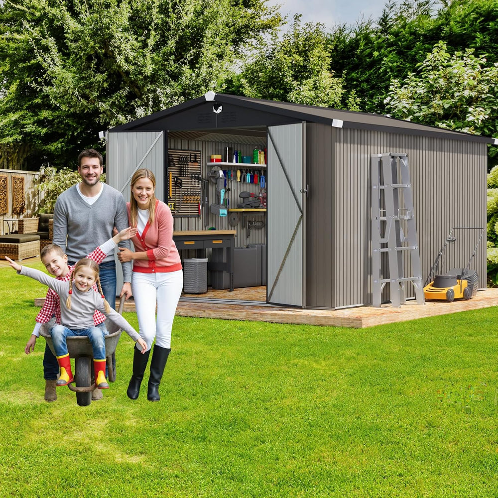 Metal Storage Shed 10x12 FT Outdoor Storage Building