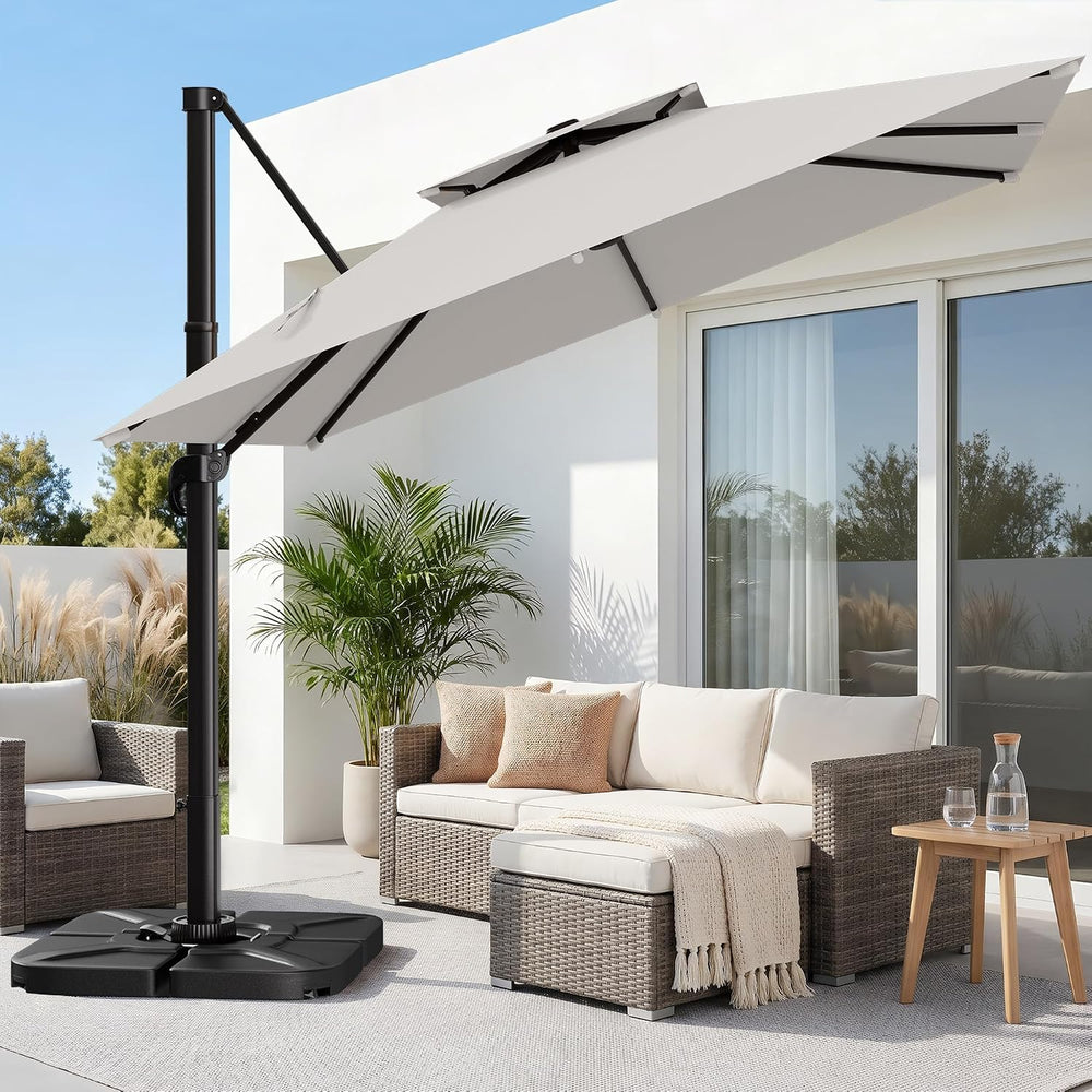 AreShark Double-Top Cantilever Patio Umbrella