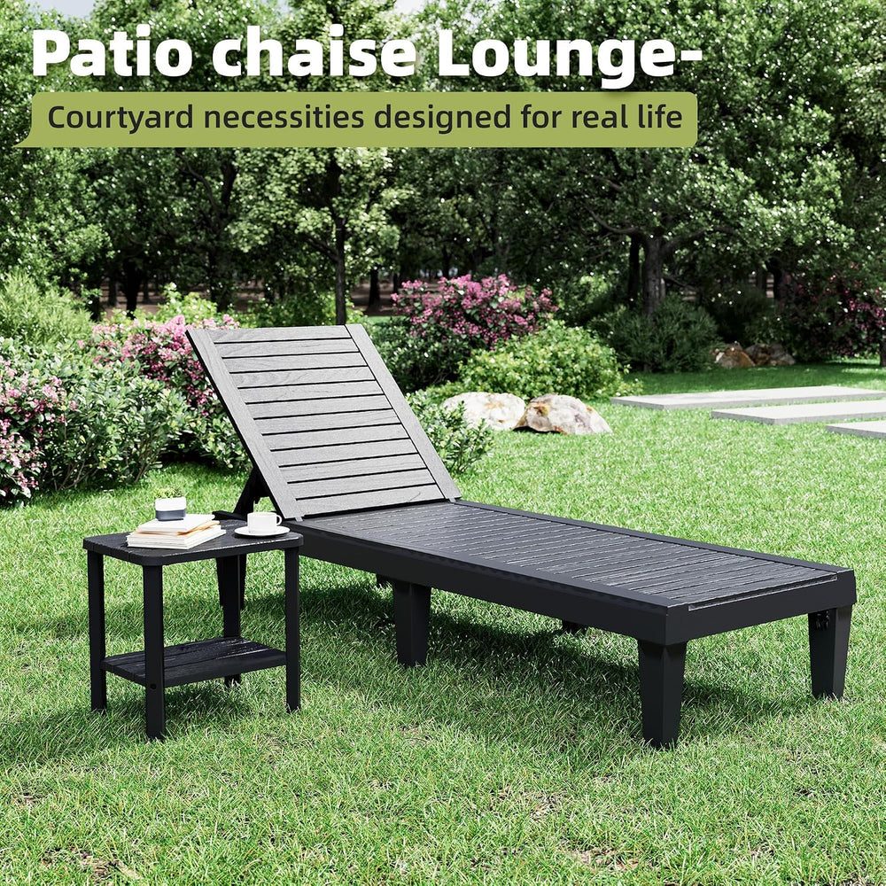 Adirondack Square Outdoor Side Table, 2-Tier Storage Weather Resistant HDPE R...