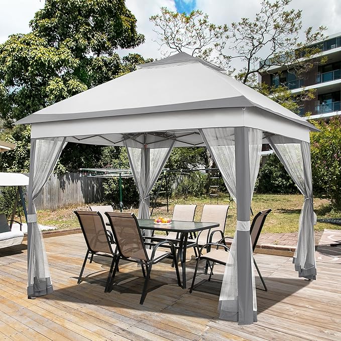 Yaheetech 11x11 Pop Up Gazebo Outdoor Canopy Shelter, Instant Patio Gazebo Su...