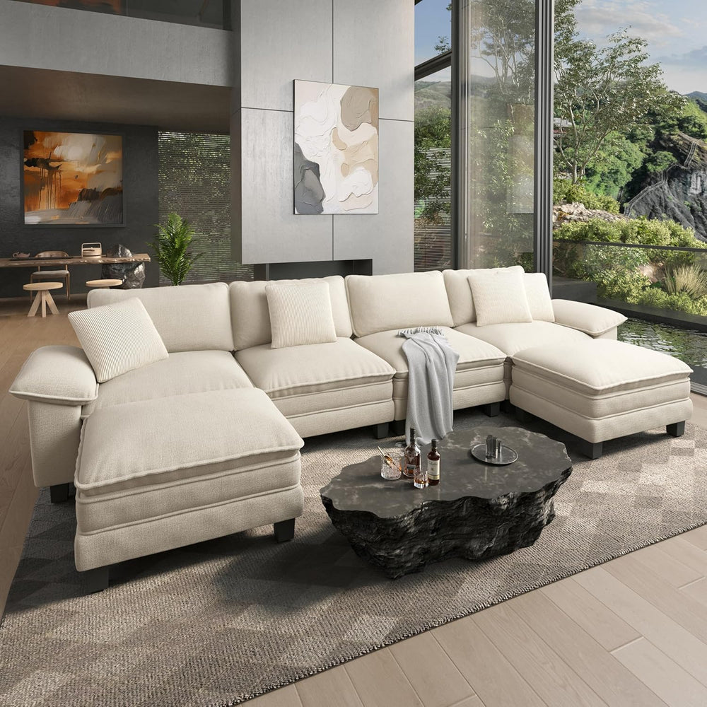 HERA'S HOUSE 158" Oversized Modular Sectional U Shaped Sofa,Chenille...