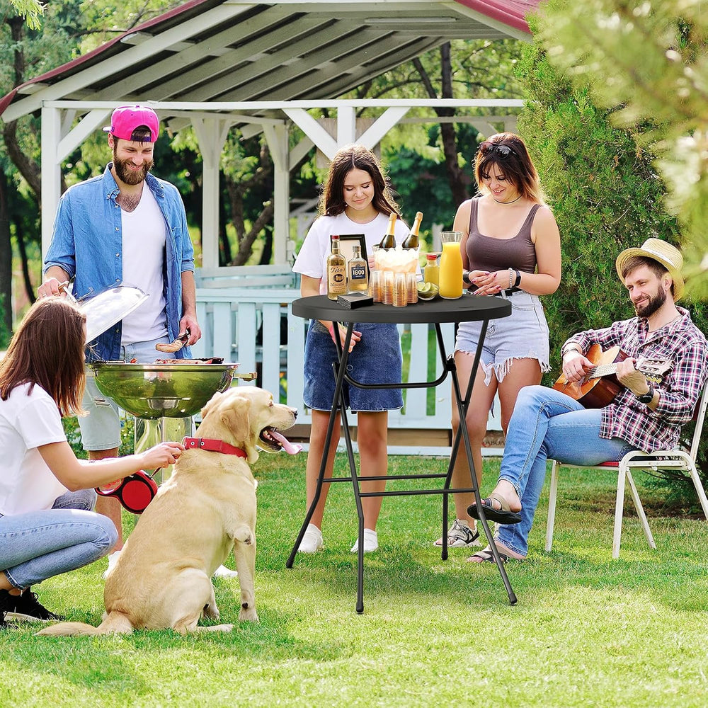 VINGLI 32" Cocktail Table, Folding Round Table Bar Height, High Top Table