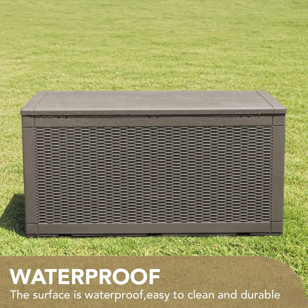 Devoko 100 Gallon Waterproof Deck Box, Resin Large Outdoor Storage Box