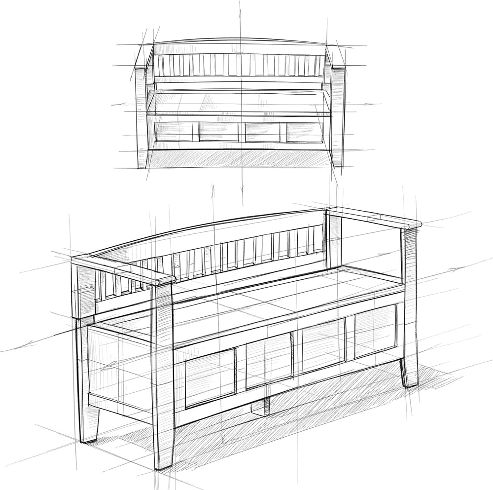 SIMPLIHOME Brooklyn 48" Wide Solid Wood Storage Bench in Aged Grey