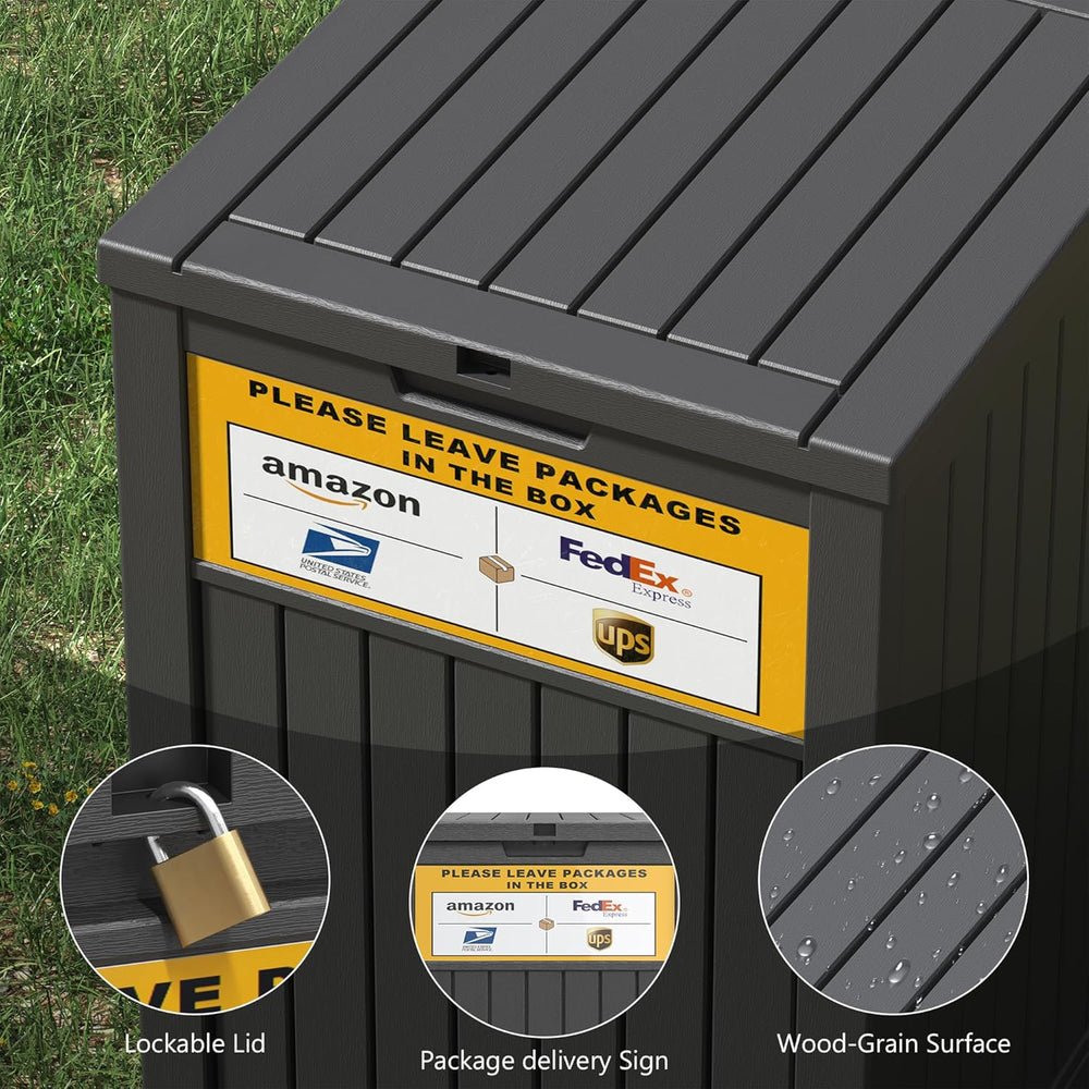 LHBGO Package Delivery Box for Outside with Sign, 48 Gallon Storage with Lock...