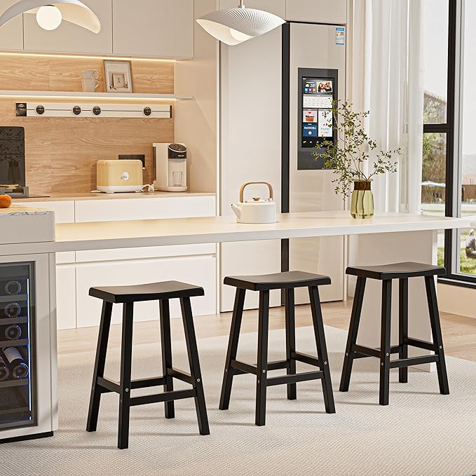 Bar Stools Set of 2, Waterproof UV-Resistant,Durable Resin Kitchen Island Cha...