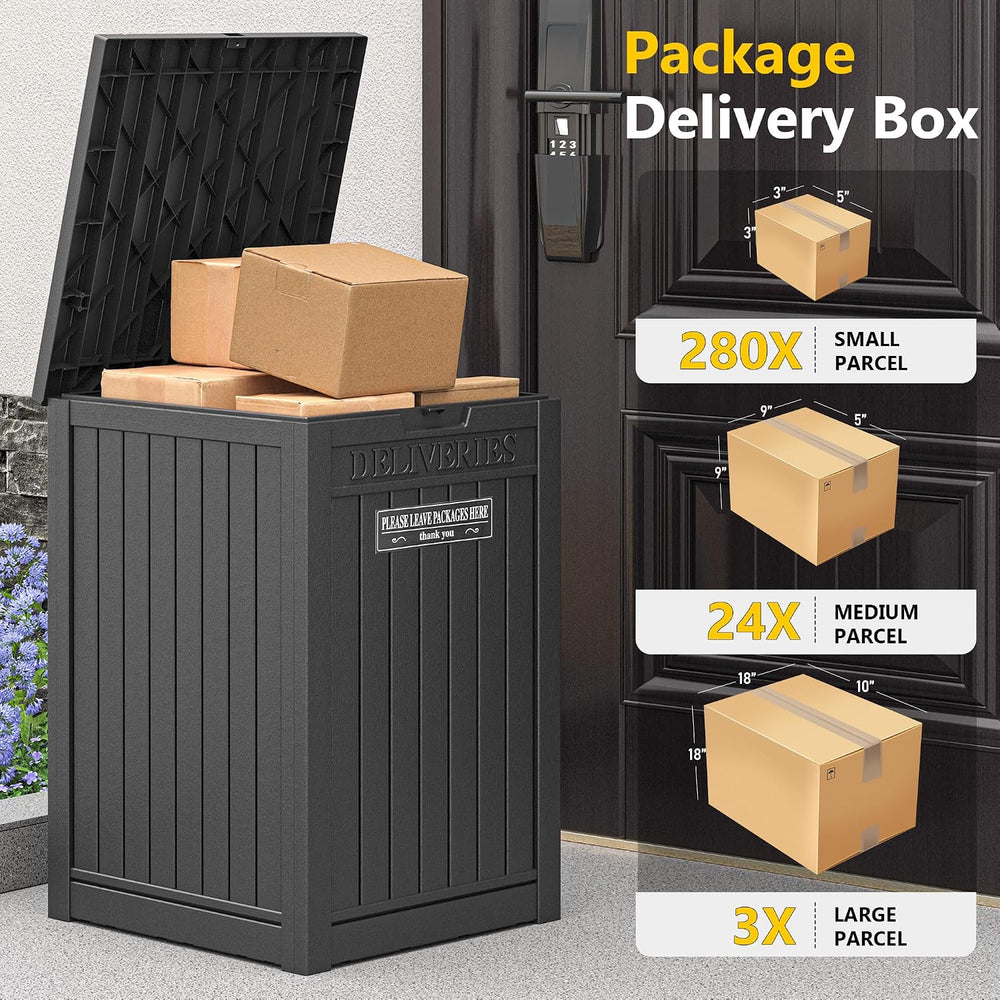 Package Delivery Box for Outside, Black