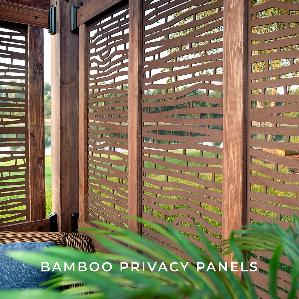 Backyard Discovery Brown Bamboo Decorative Screen Panel (Six Panels Included)
