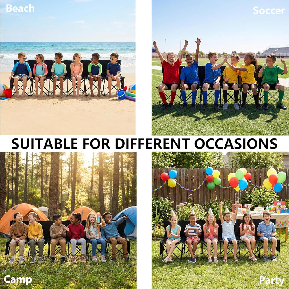 Yaheetech 6-seat/8-seat Portable Folding Sideline Bench with Back Rest and Ca...
