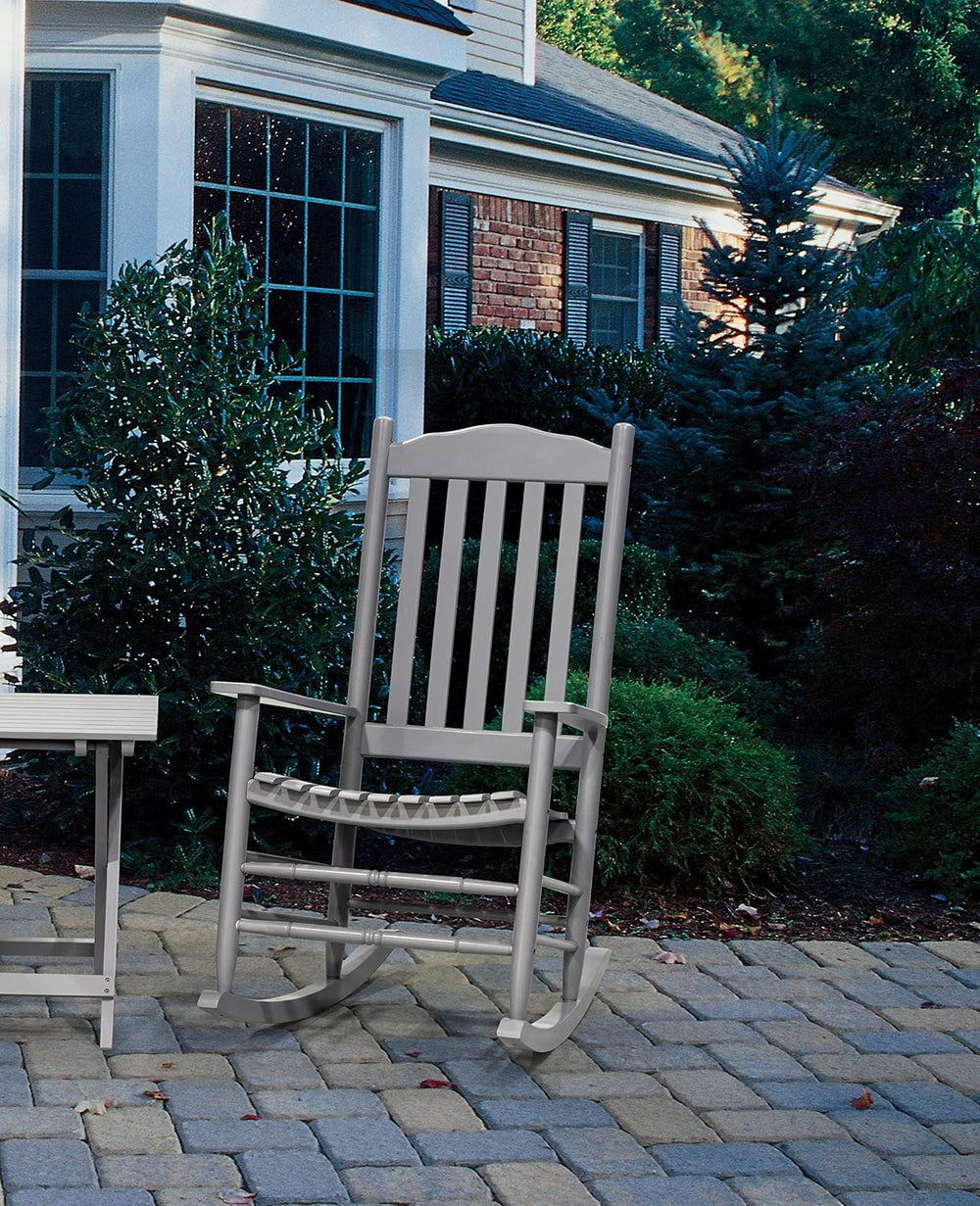 D&F Design Outdoor Rocking Rocker, Wood Rocking Chair with High Back and ...