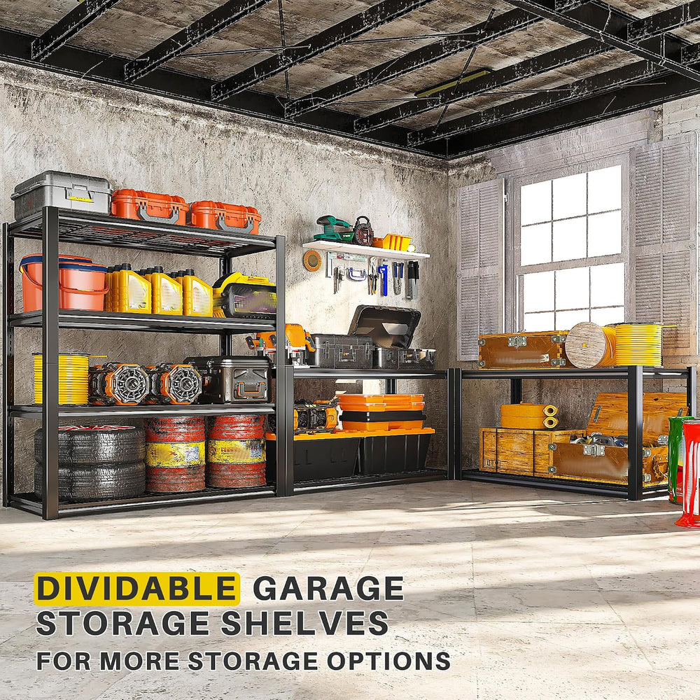 REIBII 40" W Storage Shelves with Wire Mesh Panels for Garage Organization