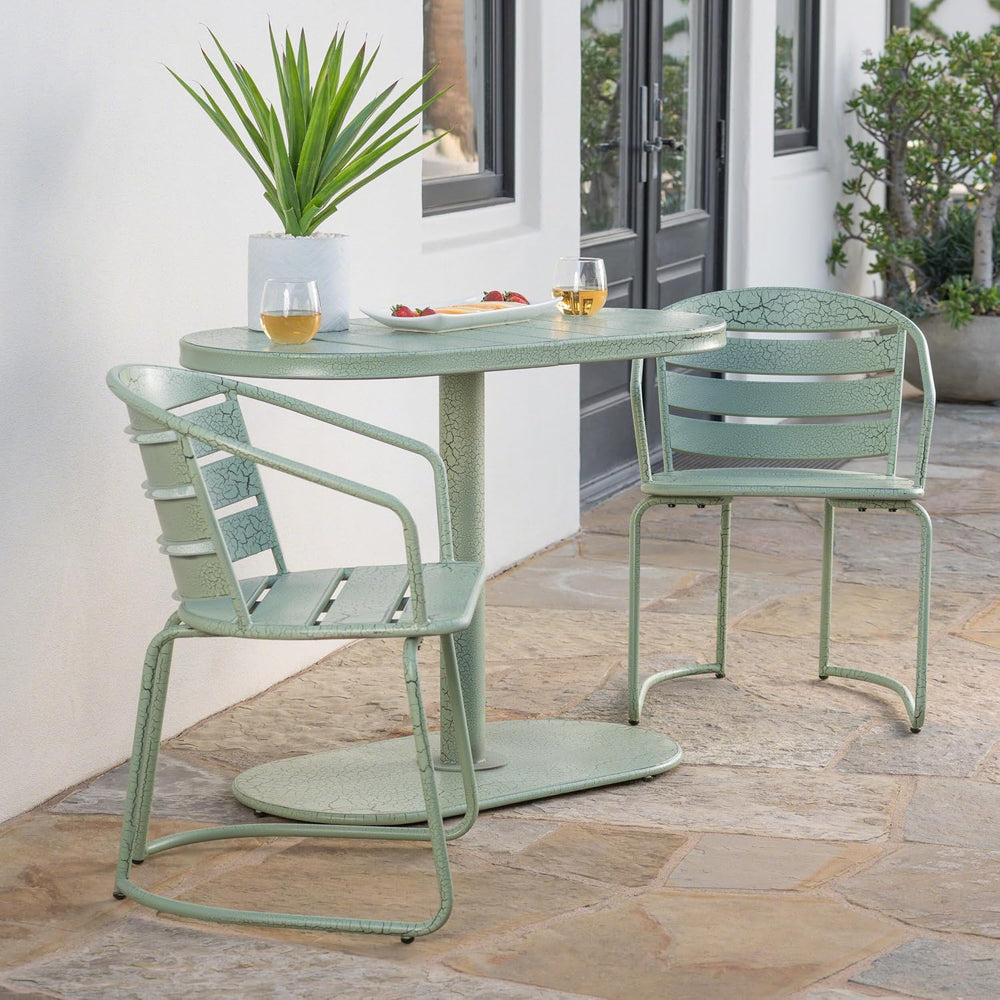 Christopher Knight Home Adley Outdoor Bistro Set, 3-Piece Bistro Table and Ch...