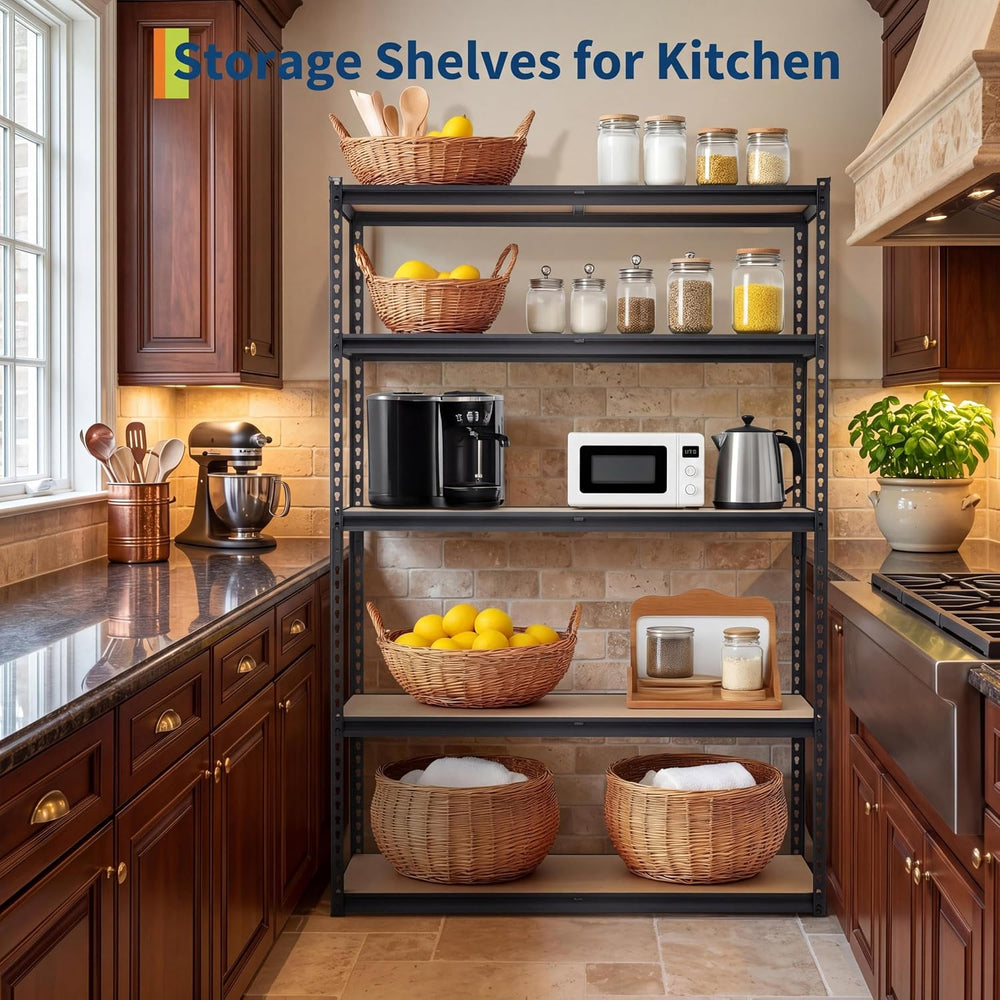 Heavy Duty Garage Storage Shelves 5-Tier Metal Adjustable Shelving Unit Stora...