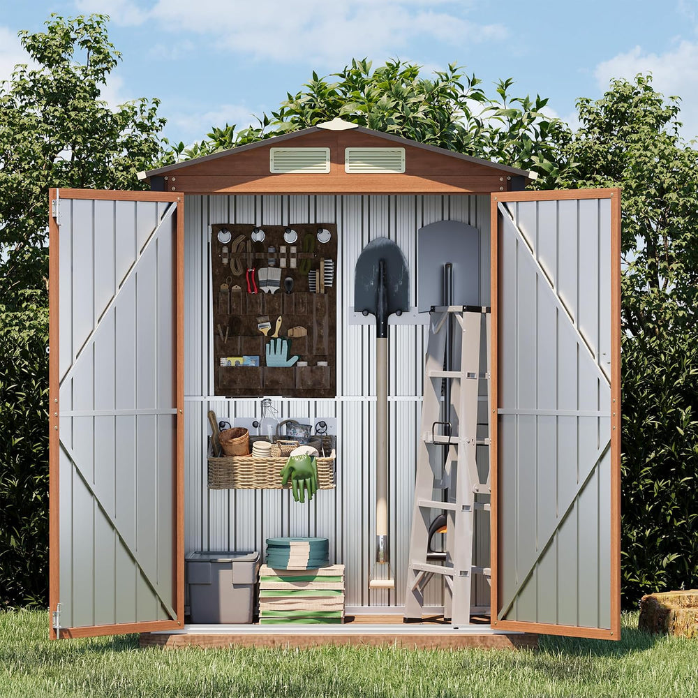 5x3 FT Outdoor Storage Shed, Small Metal Shed for Outside Patio