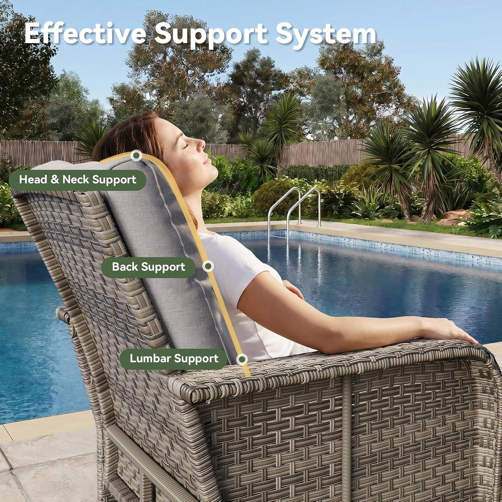 Aoxun 10-Piece Wicker Rattan Patio Furniture Set with 44" Fire Pit Table