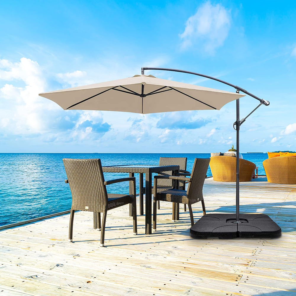YSSOA 176lbs Capacity Heavy-Duty Cantilever Offset Patio Umbrella Base Stand ...