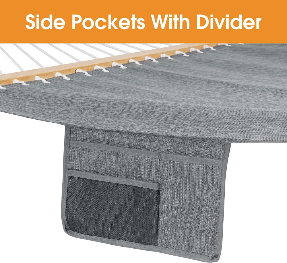 Lazy Daze 12 Ft Double Quick dry Hammock with Curved Steel Wood Grain Stand