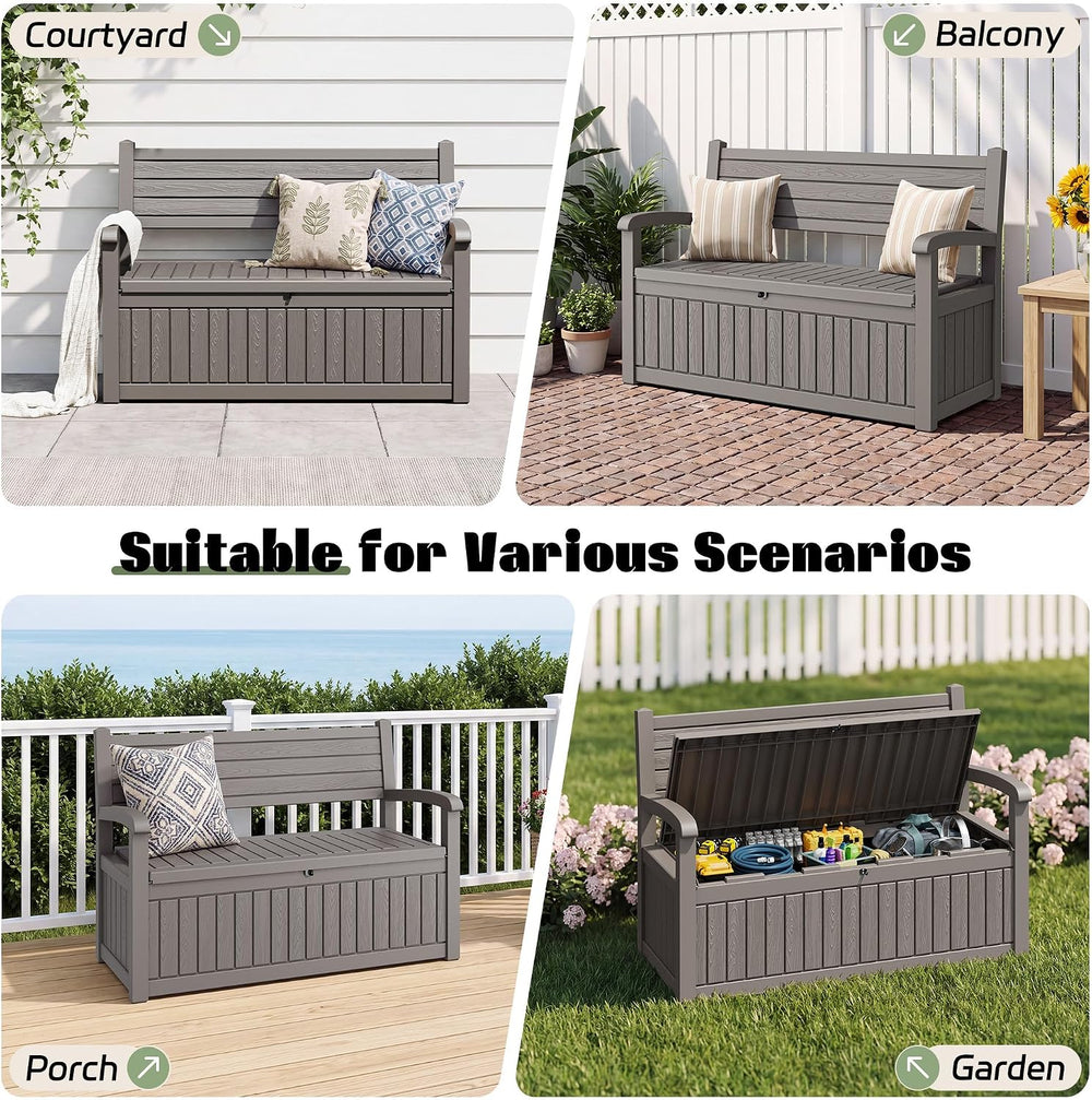 Fancyango Outside Outdoor Storage Box, Outdoor Patio Storage Bin, Deck Box