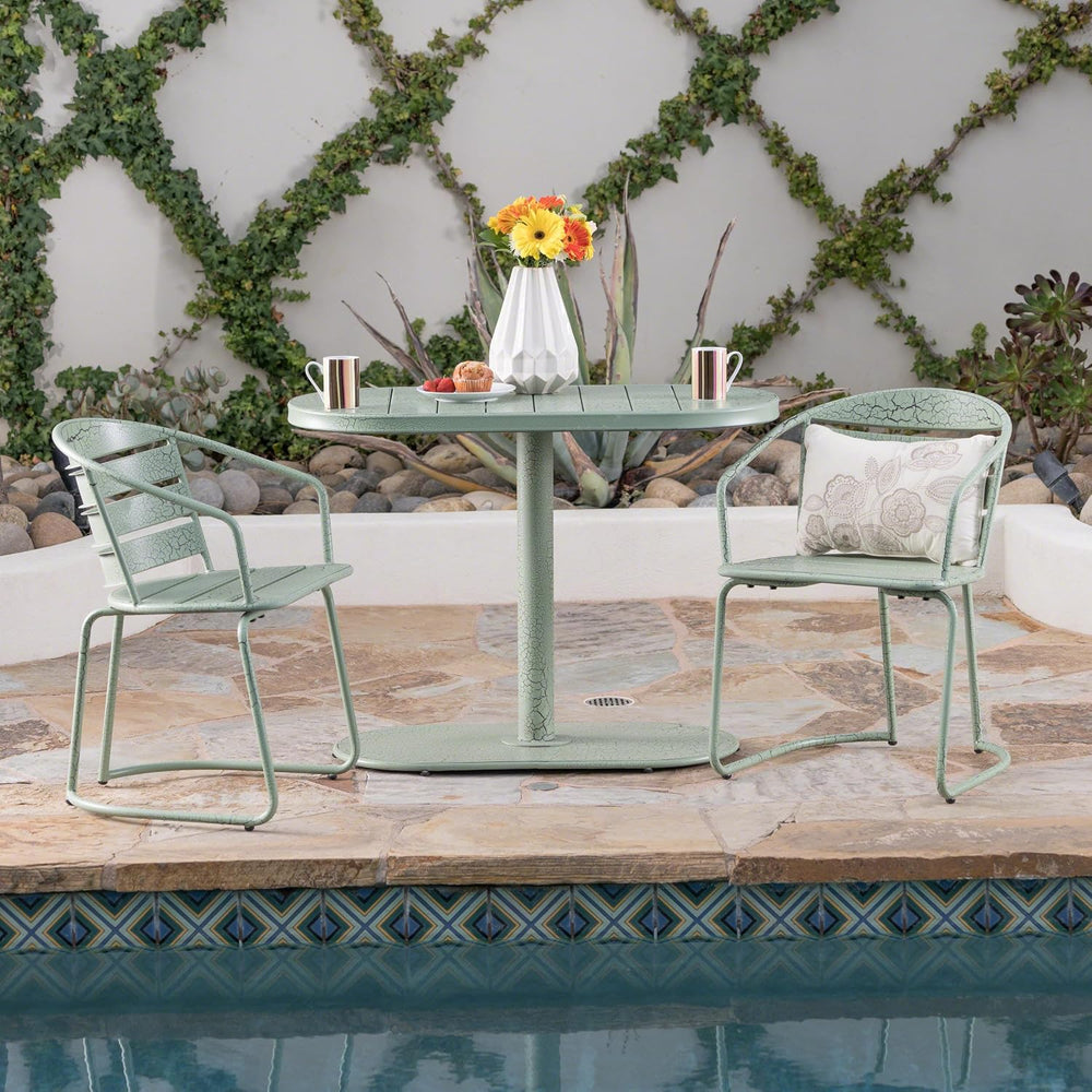 Christopher Knight Home Adley Outdoor Bistro Set, 3-Piece Bistro Table and Ch...