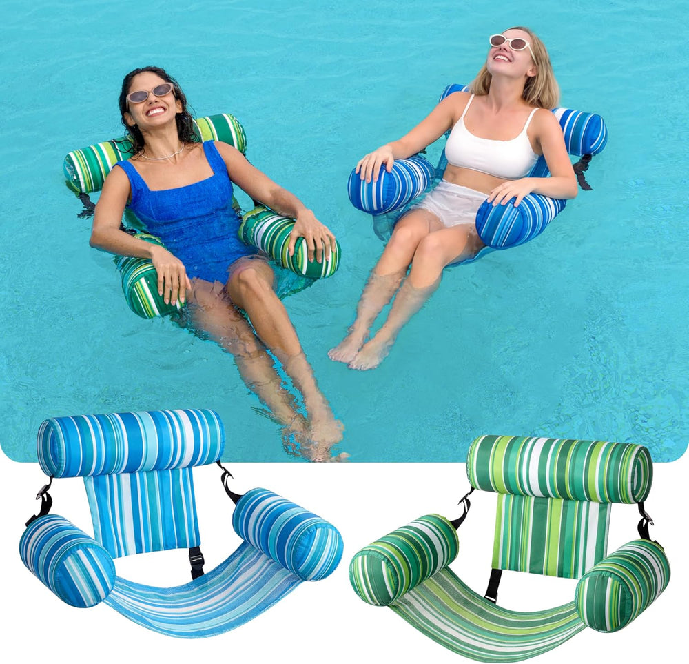 SLOOSH Inflatable Pool Floats Adult,2 Packs Floating Lounge Chairs,Blow up Po...