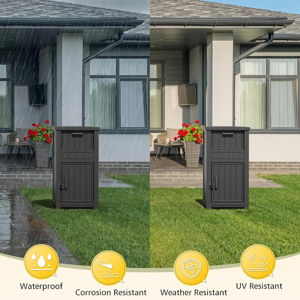 Package Delivery Boxes for Outside, Parcel Drop Box for, Black
