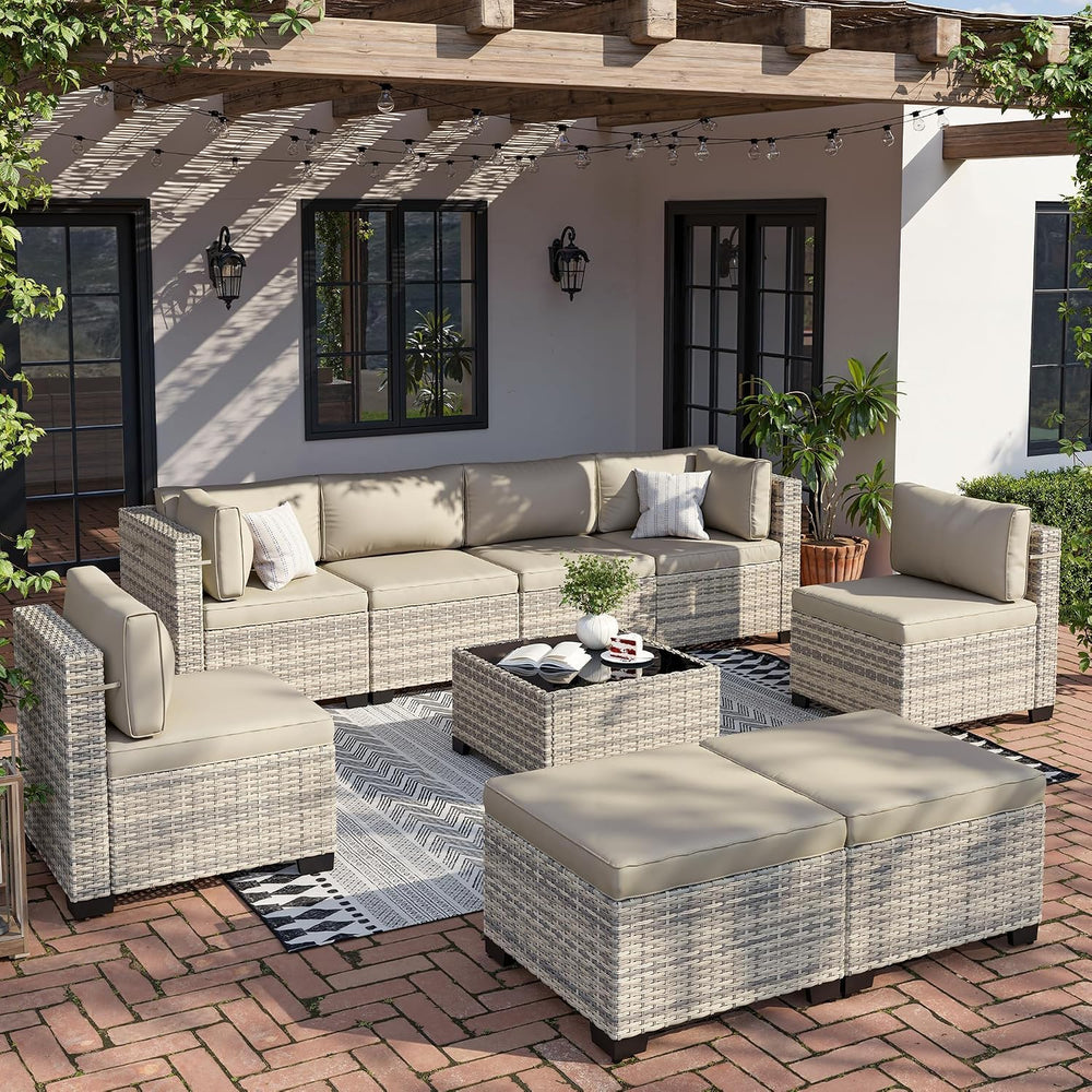 Outdoor PE Wicker Rattan Modular Patio Sectional Sofa Set