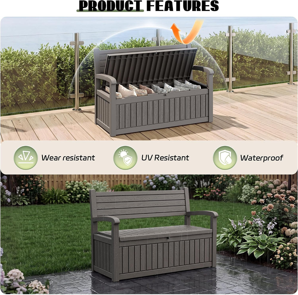 Fancyango Outside Outdoor Storage Box, Outdoor Patio Storage Bin, Deck Box