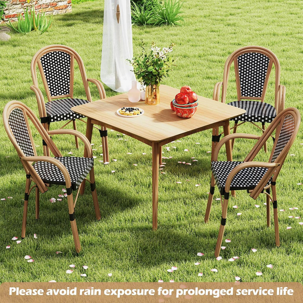 Tangkula Wicker Patio French Bistro Dining Chairs Set of 2