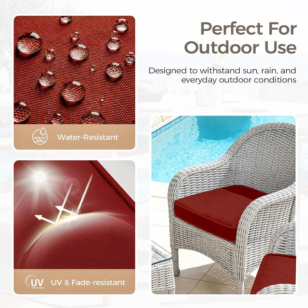 UNIKOME Outdoor Chair Cushions Set of 4, Water Resistant Patio Seat Cushions ...