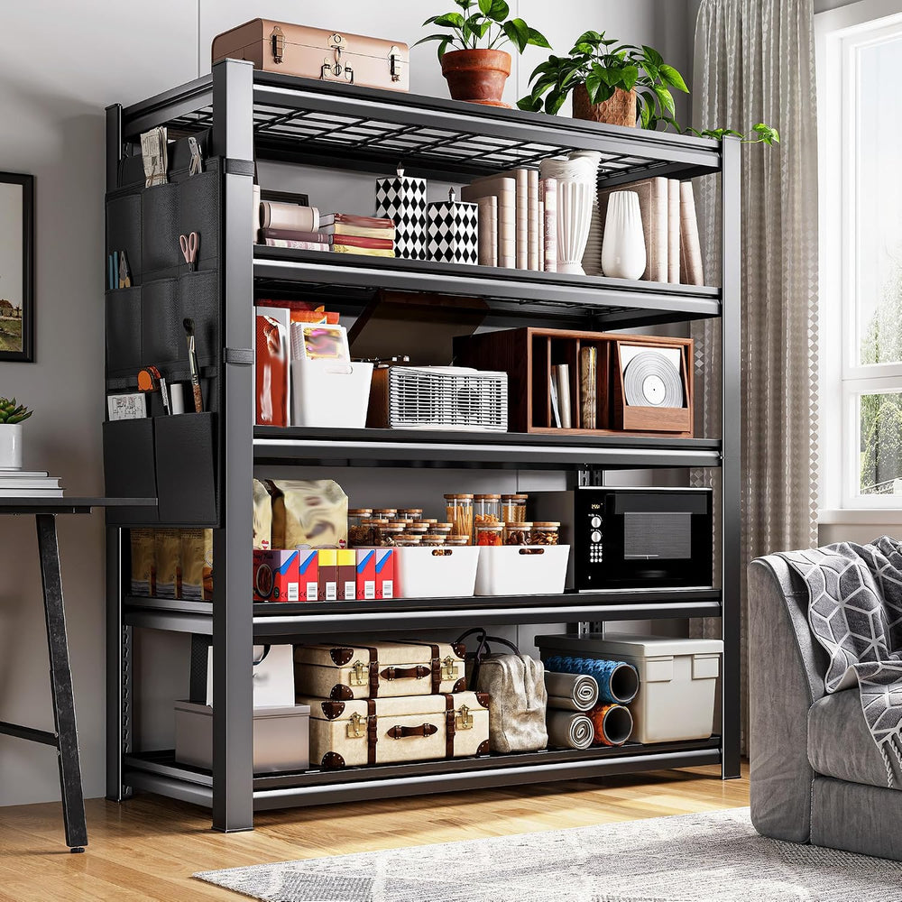 REIBII Storage Shelves,Heavy Duty Garage Shelving with Tool Bag For DIYers