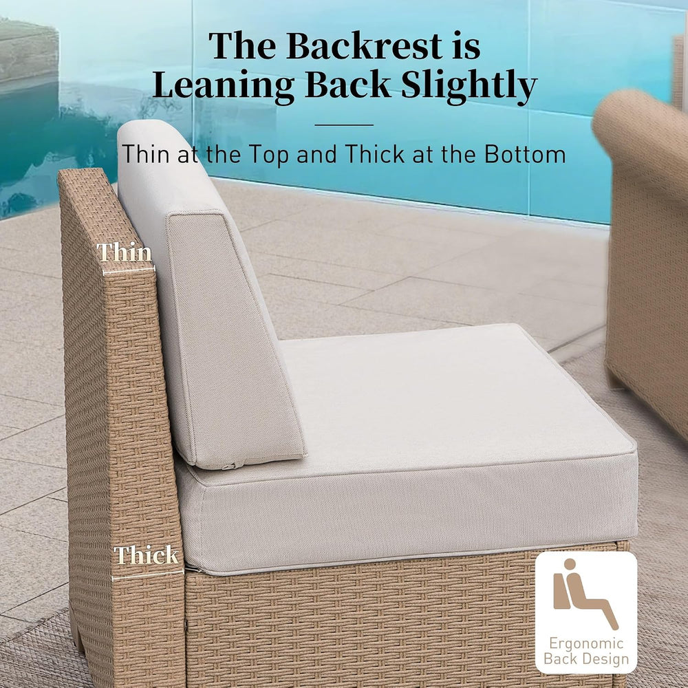 HERA'S HOUSE 2-Piece Wicker Patio Sectional Set, 2-Seat, Modular Design