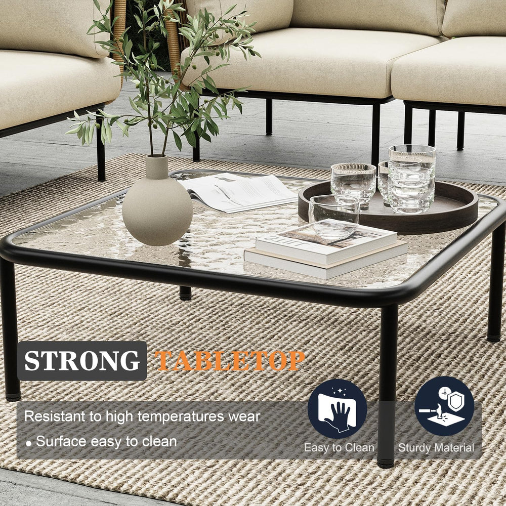 7 Piece Modern Outdoor Rope Wicker Sectional Set, Patio L-Shaped Conversation...