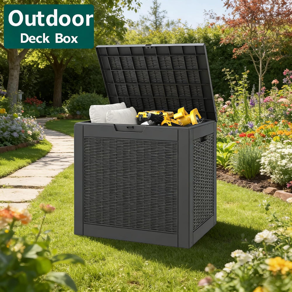 31 Gallon Outdoor Storage Box Waterproof Deck Box Patio Storage-2 Box