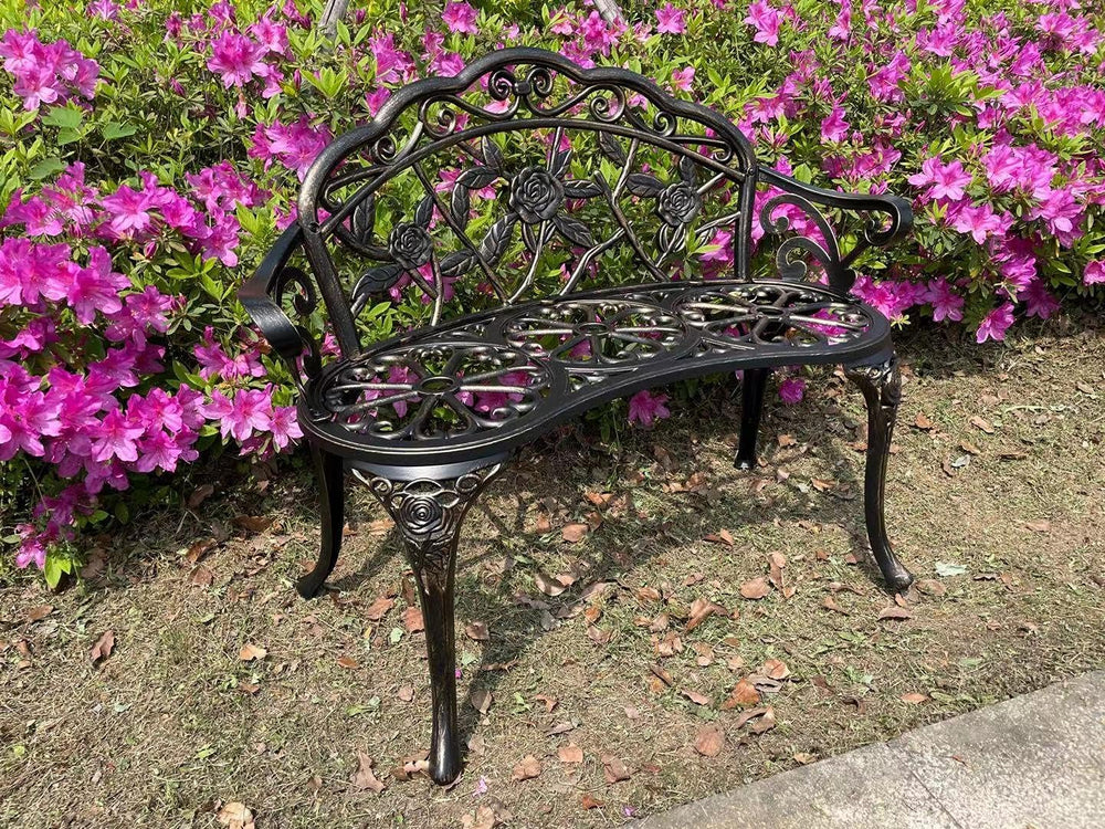 U/D Outdoor Bench Park Garden Bench ，All Chair Anti Rust Cast Aluminum Patio ...