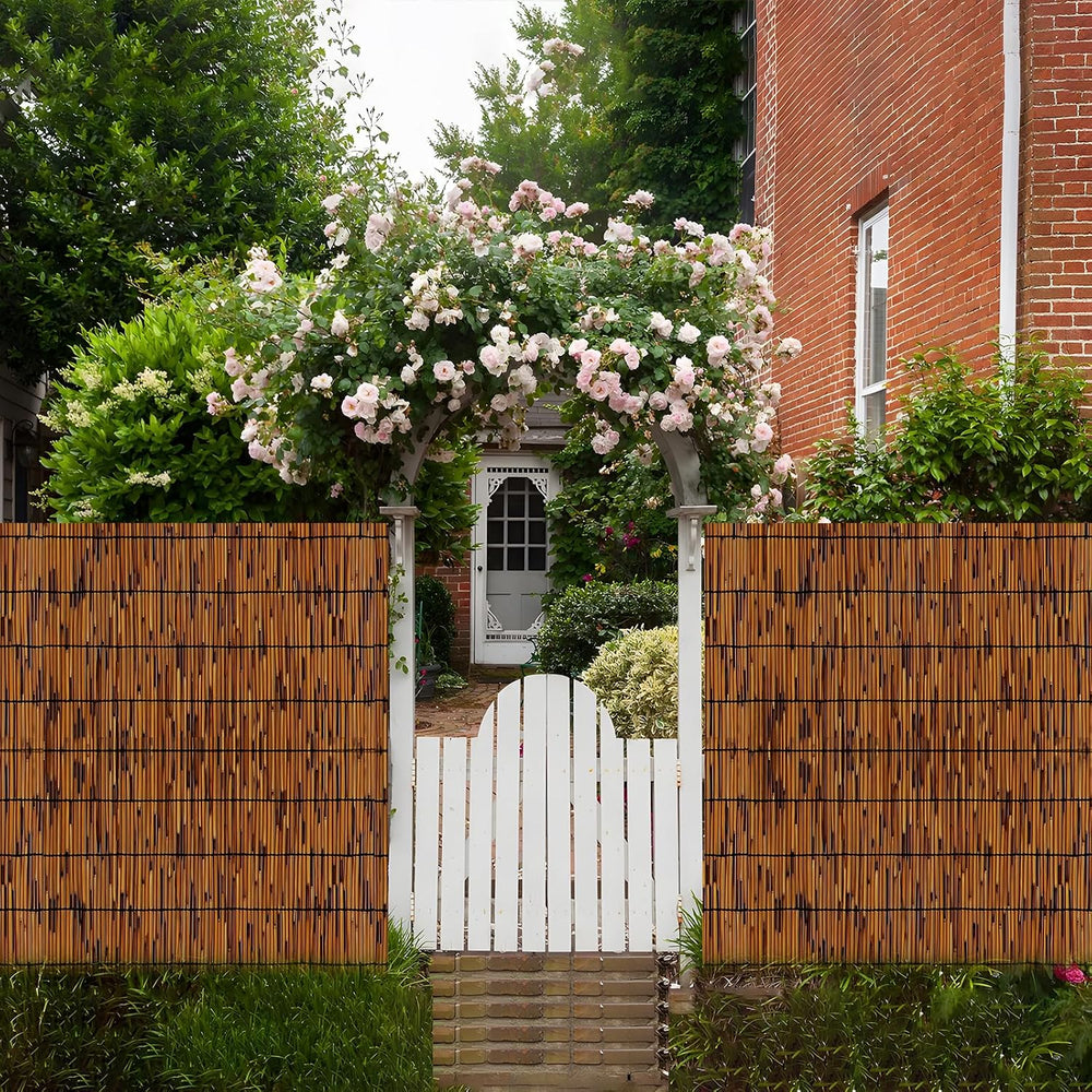 Reed Fencing Rolls 2 Pcs Natural Bamboo Fence 3.3FT X 16.4FT Privacy Screen C...
