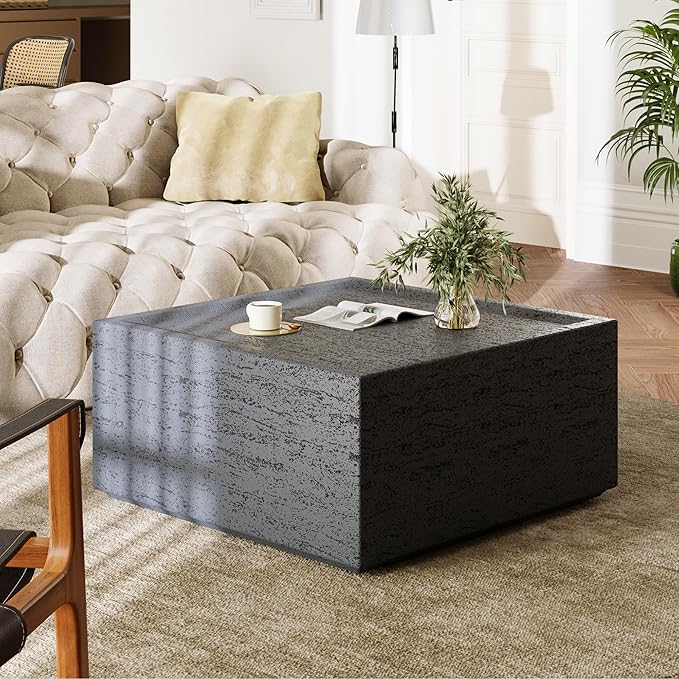 UPHA Outdoor Square Coffee Table, Small Modern Minimalist Accent Tables, Low ...