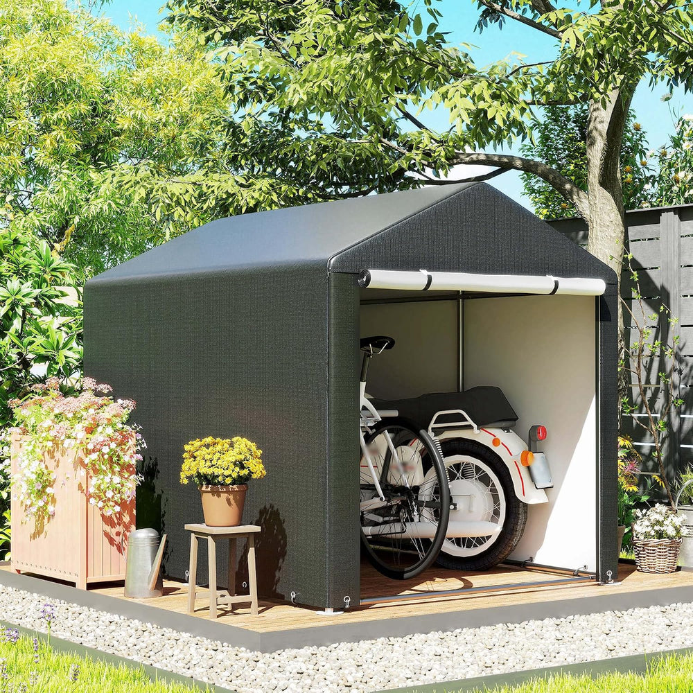 Outsunny 5.2 x 7.2 ft Portable Storage Shed Heavy Duty Outdoor Shed, Black