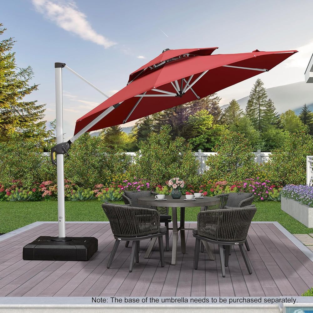 PURPLE LEAF Cantilever Patio Umbrella 10 FT, Wind Resistant Canopy, Terra